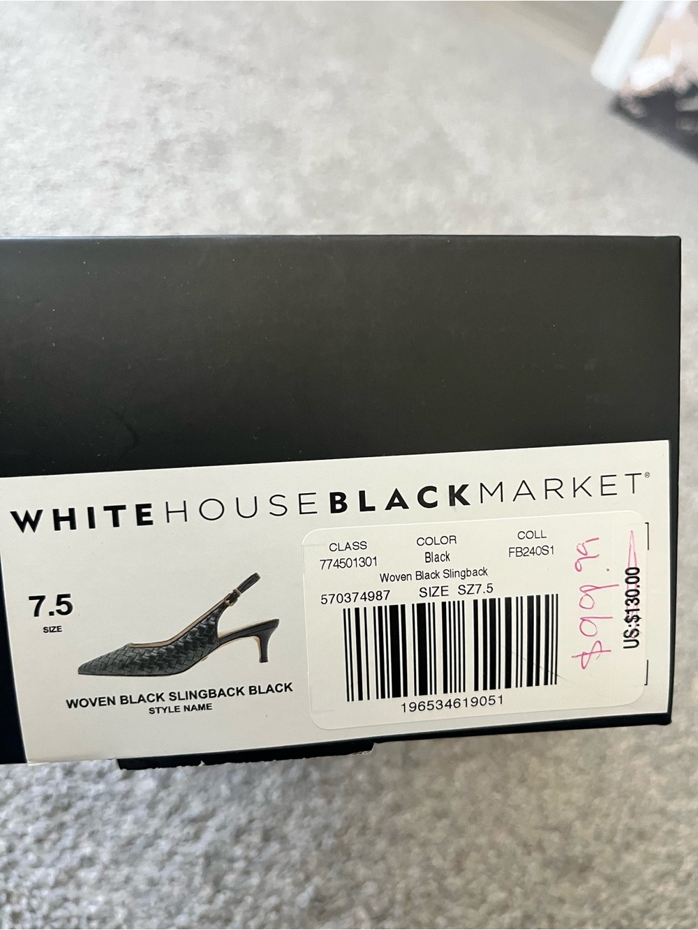 WHBM Black Slingback Heels - Picture 5 of 5